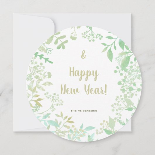 Groene kerstfeestdag met feestdagen - Fotokaart Kaart (Achterkant)