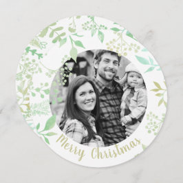 Groene kerstfeestdag met feestdagen - Fotokaart Kaart