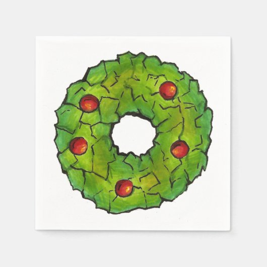 Groene kerstfeestdag servetten (Voorkant)