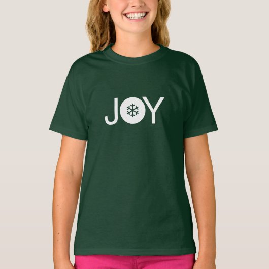 Groene kerstfeestvreugde Kinder T-shirt (Voorkant)