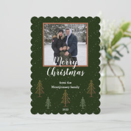 groene kerstfoto Flat Card