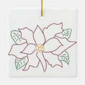 Groene kerstfoto-versiering keramisch ornament (Achterkant)