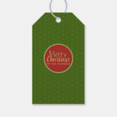 Groene Kerstfoto Voeg aangepaste tekst Gift Label Cadeaulabel (Achterkant)
