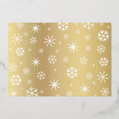 Groene kerstfoto Vrede vreugde liefde echt goud Folie Feestdagenkaart (Achterkant)