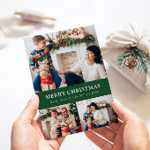 Groene kerstfotocollage-feestdag feestdagenkaart