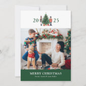 Groene kerstfotocollage-feestdag feestdagenkaart (Voorkant)