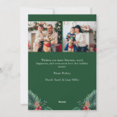 Groene kerstfotocollage-feestdag feestdagenkaart (Achterkant)