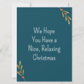 Groene kerstfotokaart met kleuren met groeten kaart (Achterkant)