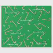 Groene Kerstgelei Lollies aangepaste naam Cadeaupapier (Vlak)