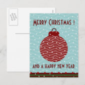 Groene kerstgroeten feestdagenkaart (Voorkant / Achterkant)