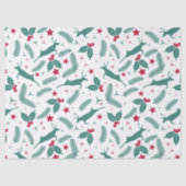 Groene kerstheilige en hertenpatroon tissuepapier (Voorkant)