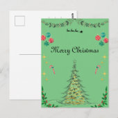 Groene kerstkaart briefkaart (Voorkant / Achterkant)