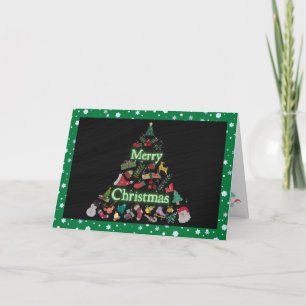 Groene kerstkaart kaart
