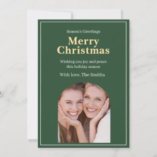 Groene kerstkaart met foto