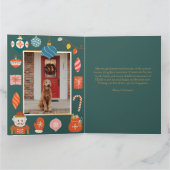 Groene kerstkaart | Moderne vakantie Kaart (Binnen)