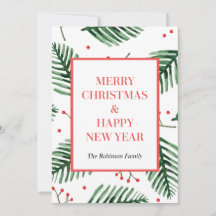 Groene kerstkaarten, Nieuwjaar Chic