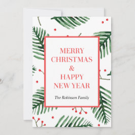 Groene kerstkaarten, Nieuwjaar Chic Feestdagenkaart