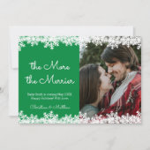 Groene kerstkaarten voor zwangerschapsaankondiging aankondiging (Voorkant)