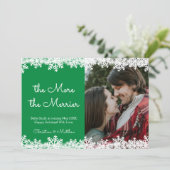 Groene kerstkaarten voor zwangerschapsaankondiging aankondiging (Staand voorkant)