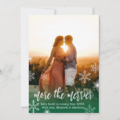 Groene kerstkaarten voor zwangerschapsaankondiging kaart (Voorkant)