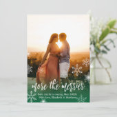 Groene kerstkaarten voor zwangerschapsaankondiging kaart (Staand voorkant)