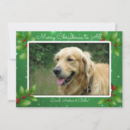 Groene kerstkaartje voor kersttangen feestdagenkaart (Voorkant)