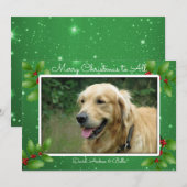 Groene kerstkaartje voor kersttangen feestdagenkaart (Voorkant / Achterkant)