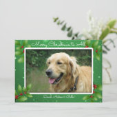 Groene kerstkaartje voor kersttangen feestdagenkaart (Staand voorkant)