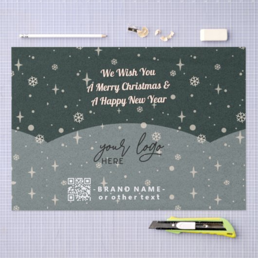 Groene kerstkermis - Logo QR-code Tissuepapier (Craft)