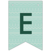 Groene kerstkeuken met deorerende feestbanner vlaggetjes (Derde vlag)