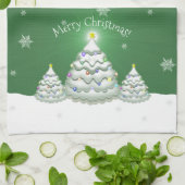 Groene kerstkeukenhanddoeken theedoek (Gevouwen)