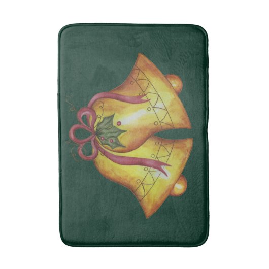 Groene Kerstklokken Badmat Badkamer Tapijt Decor (Voorkant Verticaal)