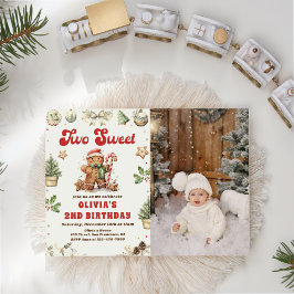 Groene Kerstkoekje Twee Lieve Verjaardagsfoto Kaart