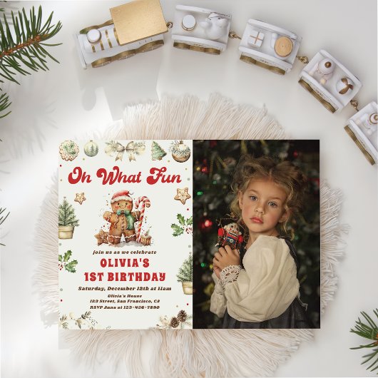 Groene Kerstkoekje Verjaardagsfeestje Oh wat leuk Kaart