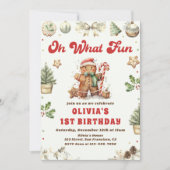 Groene Kerstkoekje Verjaardagsfeestje Oh wat leuk Kaart (Voorkant)