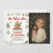 Groene Kerstkoekje Verjaardagsfeestje Oh wat leuk Kaart (Voorkant)