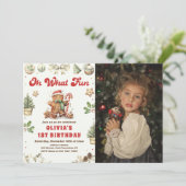 Groene Kerstkoekje Verjaardagsfeestje Oh wat leuk Kaart (Staand voorkant)