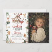 Groene Kerstkoekjes en Cacao Verjaardagsfoto Kaart (Voorkant)