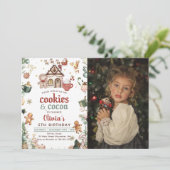 Groene Kerstkoekjes en Cacao Verjaardagsfoto Kaart (Staand voorkant)