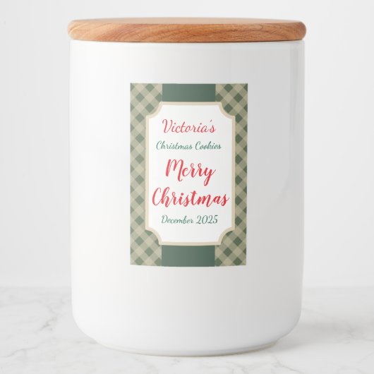 Groene Kerstkoekjes Etiketten Gift Stickers (Voorkant)