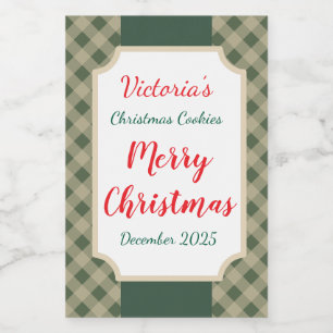 Groene kerstkoekjes labels cadeau stickers