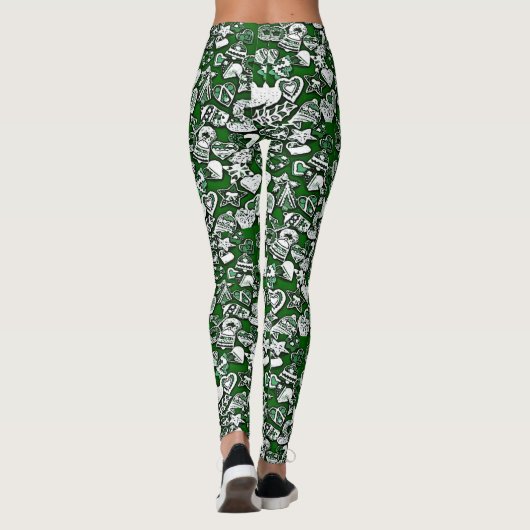 Groene kerstkoekjes leggings (Achterkant)
