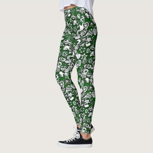 Groene kerstkoekjes leggings (Links)