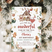 Groene kerstkoekjes Onederful 1e verjaardag Kaart