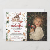 Groene Kerstkoekjes Onederful Verjaardagsfoto Kaart (Voorkant)