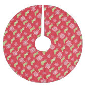 Groene kerstkousen en Snowflakes Red Kerstboom Rok (Voorkant)