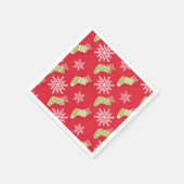 Groene kerstkousen en Snowflakes Red Servet (Hoek)