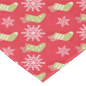 Groene kerstkousen en Snowflakes Red Tafelkleed (Gekanteld)