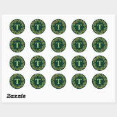 Groene Kerstkrans Envelope Zegel (Vel)