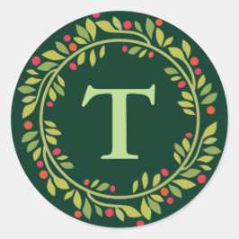 Groene Kerstkrans Envelope Zegel